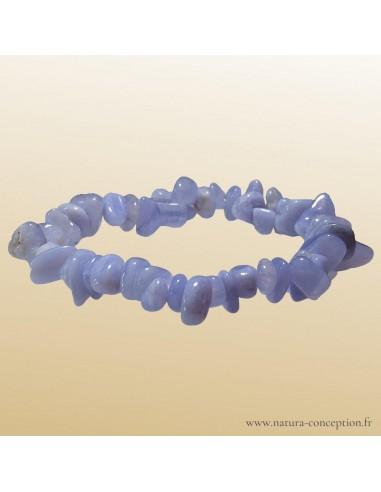 Bracelet baroque Calcédoine bleue - Bracelet lithothérapie
