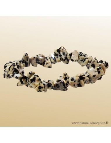 Bracelet baroque Jaspe dalmatien - Bracelet lithothérapie