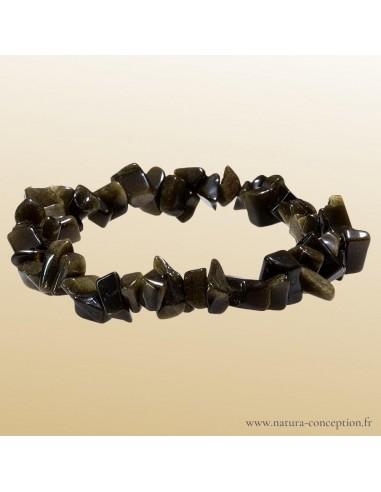 Bracelet baroque Obsidienne dorée - Bracelet lithothérapie