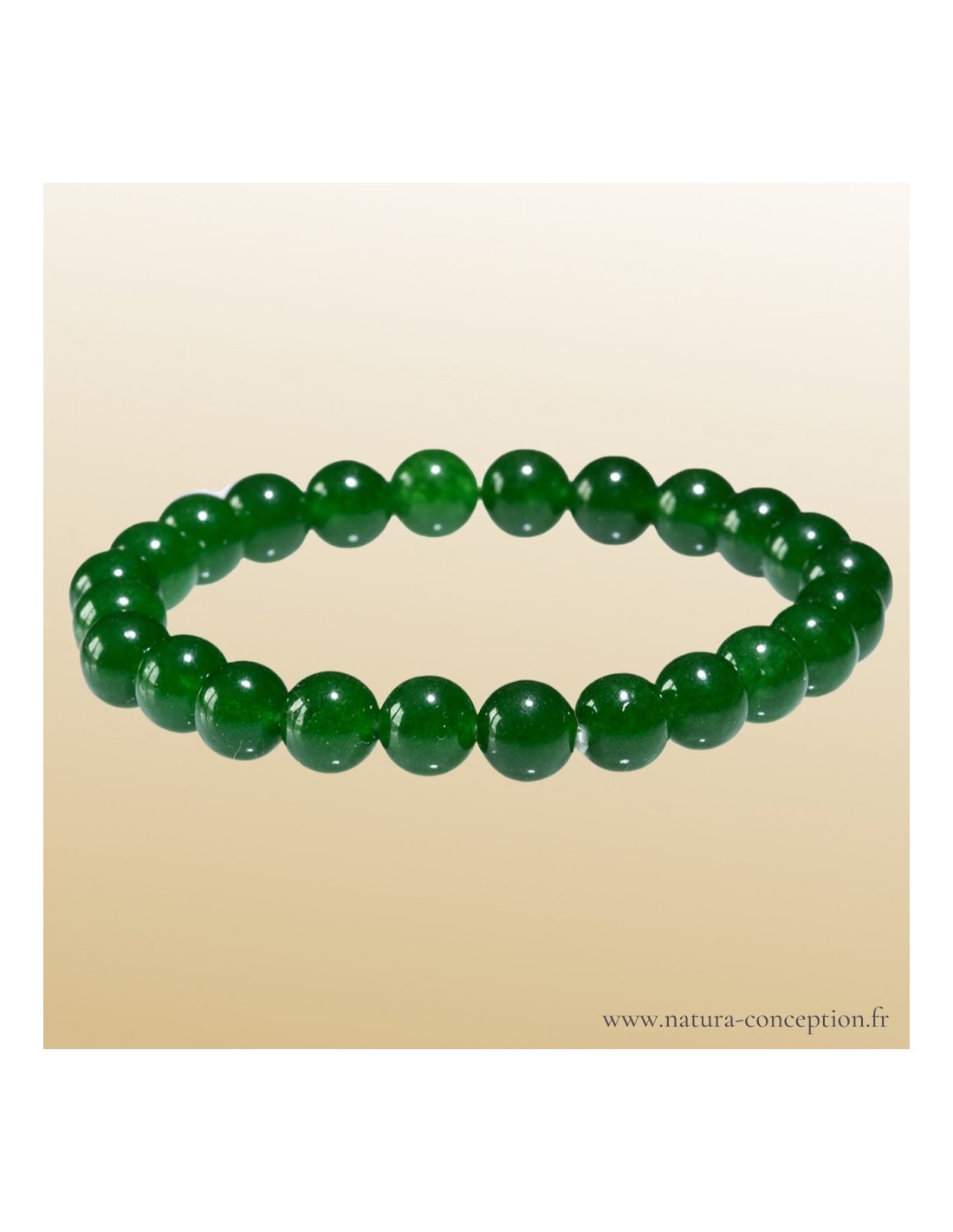 Bracelet en jade vert - Perles rondes 6 mm